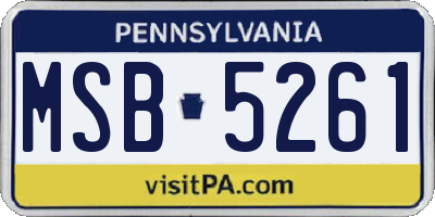 PA license plate MSB5261