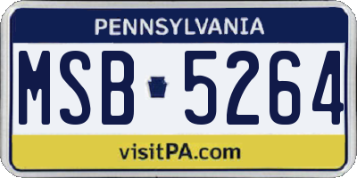 PA license plate MSB5264