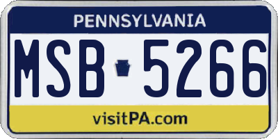 PA license plate MSB5266