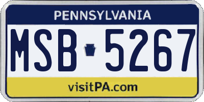 PA license plate MSB5267