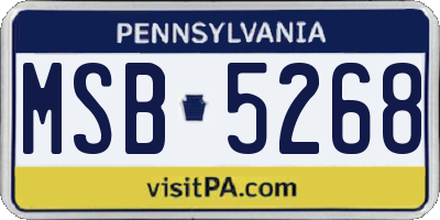 PA license plate MSB5268