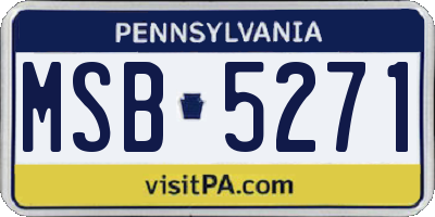 PA license plate MSB5271