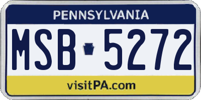PA license plate MSB5272