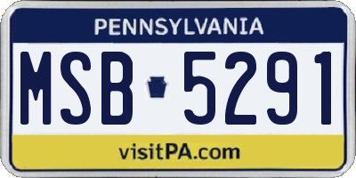 PA license plate MSB5291