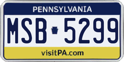PA license plate MSB5299