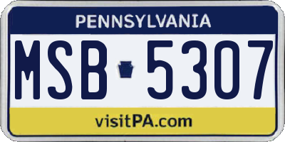 PA license plate MSB5307