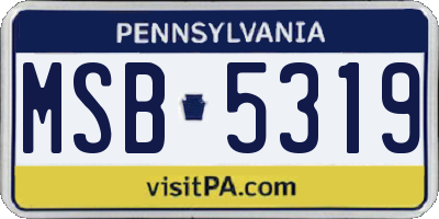 PA license plate MSB5319