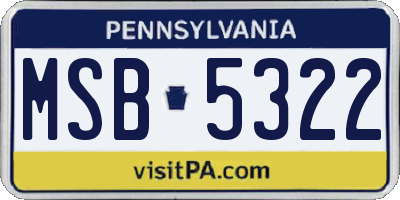 PA license plate MSB5322