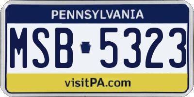 PA license plate MSB5323