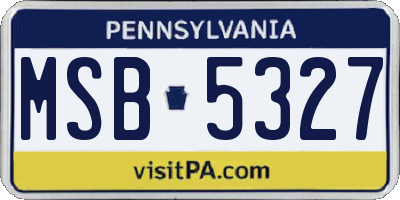 PA license plate MSB5327