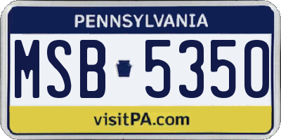 PA license plate MSB5350