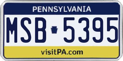 PA license plate MSB5395
