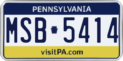 PA license plate MSB5414