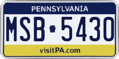 PA license plate MSB5430