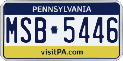 PA license plate MSB5446