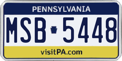 PA license plate MSB5448