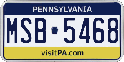 PA license plate MSB5468