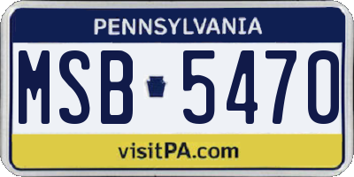 PA license plate MSB5470