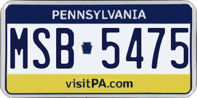 PA license plate MSB5475