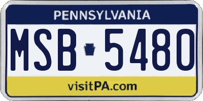 PA license plate MSB5480