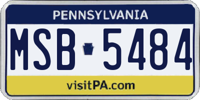 PA license plate MSB5484