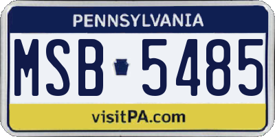 PA license plate MSB5485