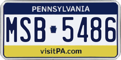 PA license plate MSB5486