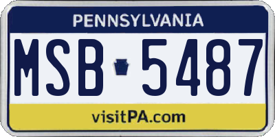 PA license plate MSB5487