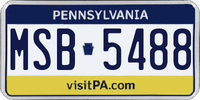PA license plate MSB5488