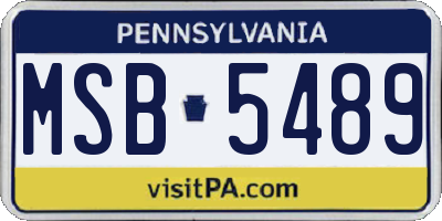 PA license plate MSB5489