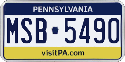 PA license plate MSB5490