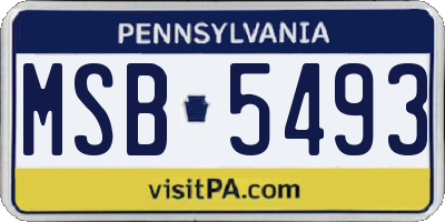 PA license plate MSB5493