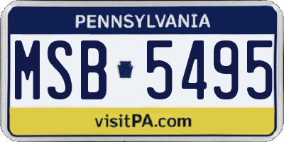 PA license plate MSB5495