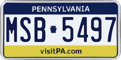 PA license plate MSB5497