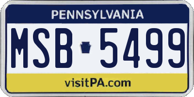 PA license plate MSB5499
