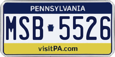 PA license plate MSB5526