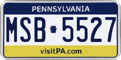 PA license plate MSB5527