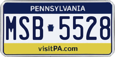 PA license plate MSB5528