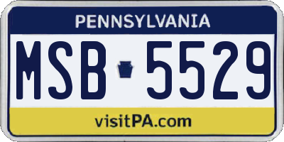PA license plate MSB5529
