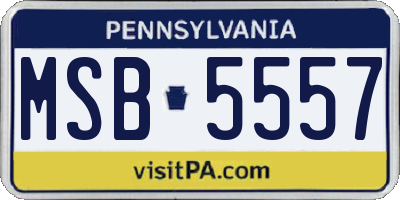 PA license plate MSB5557