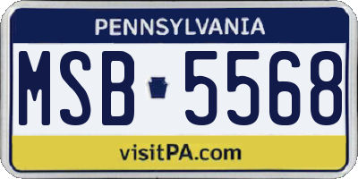 PA license plate MSB5568