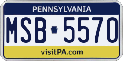 PA license plate MSB5570