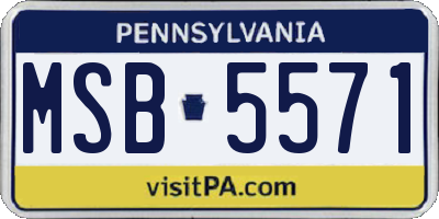 PA license plate MSB5571