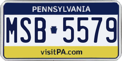 PA license plate MSB5579
