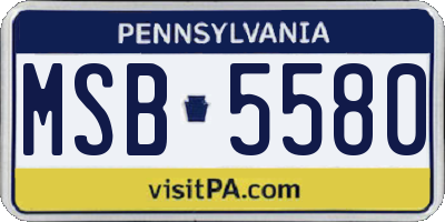 PA license plate MSB5580