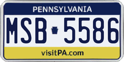 PA license plate MSB5586
