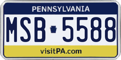 PA license plate MSB5588