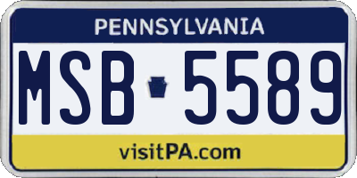 PA license plate MSB5589