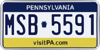 PA license plate MSB5591