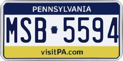 PA license plate MSB5594